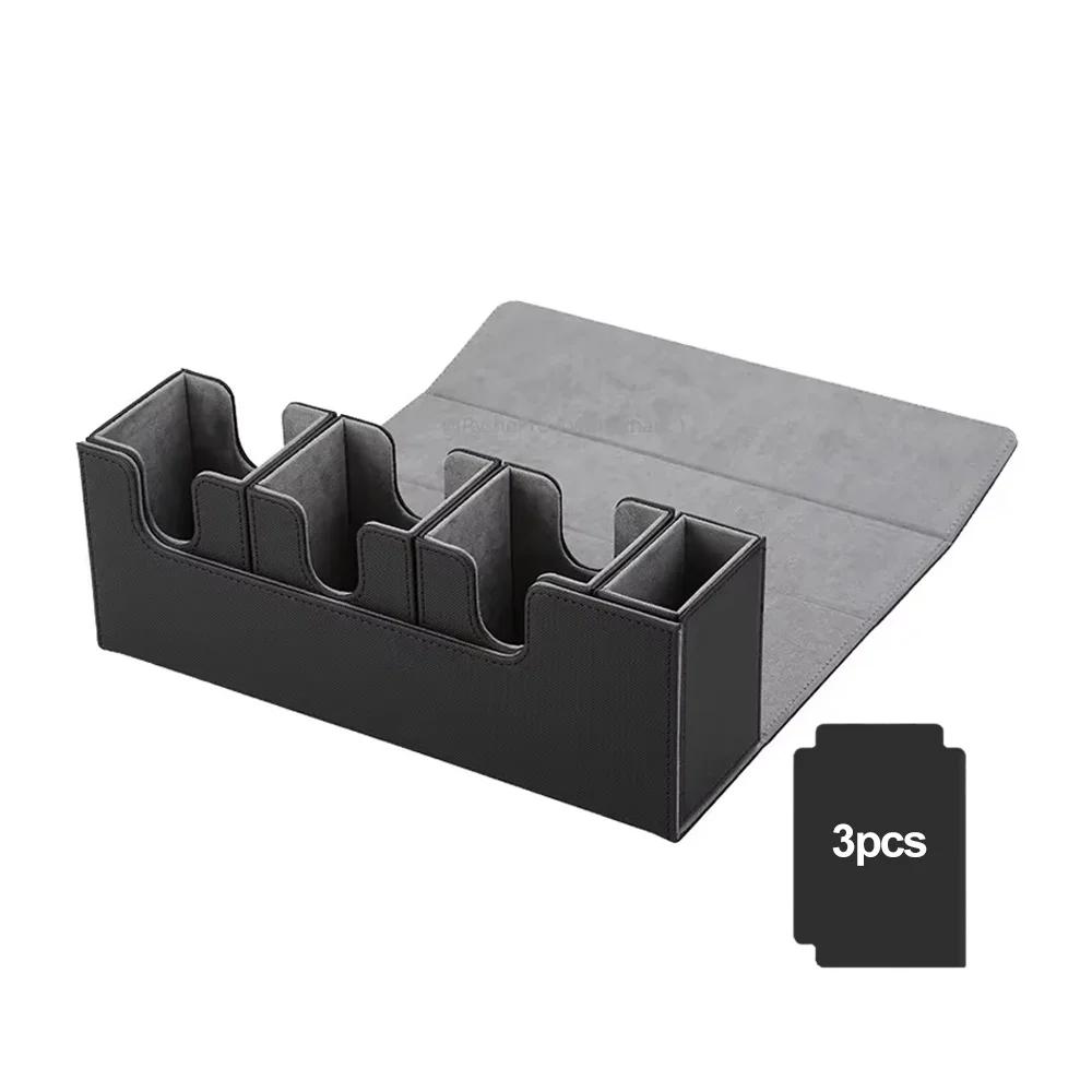 Card Storage Box with Dice Tray 4 In 1 Card Deck Case Holds 270+ Cards Organizer Magic Commander for TCG CCG Sports Game Cards