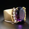 Hot-selling Copper Jewelry, Domineering Fashion Imitation Purple Gemstone Ring, Versatile Accessories for Business Banquets