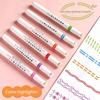 6 culori amuzant model de linie dublă contur Marker Pen Hand Copy Account Pen curba multicolore Marcator de pictură cu uscare rapidă