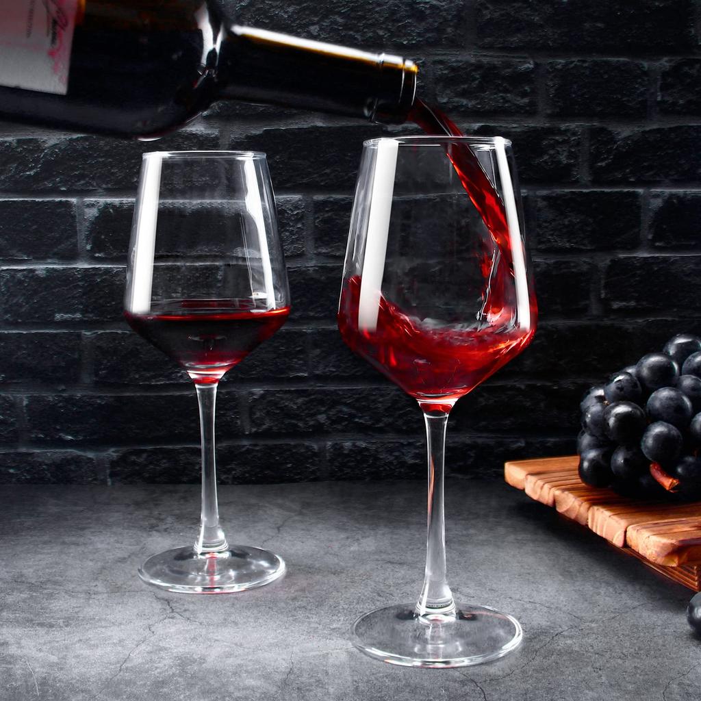Wine Glasses Set of 6, Clear Red/White Wine Glasses, Long Stem Wine Glasses for Party, Wedding and Home