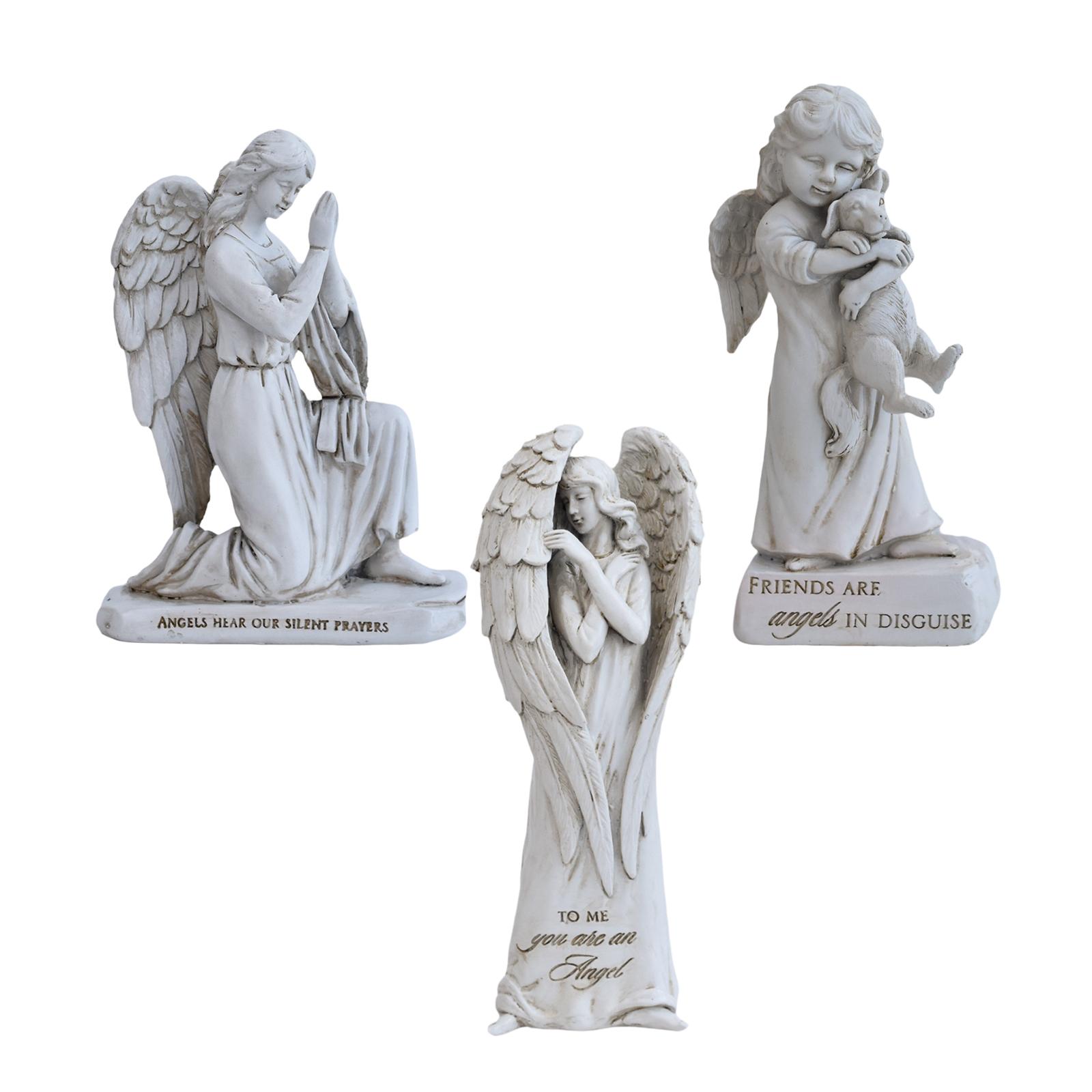 Praying Angel Figurine Creative Collection Sculpture Tabletop Ornament for Bedroom Table Centerpiece Bookshelf Office Decor Style A