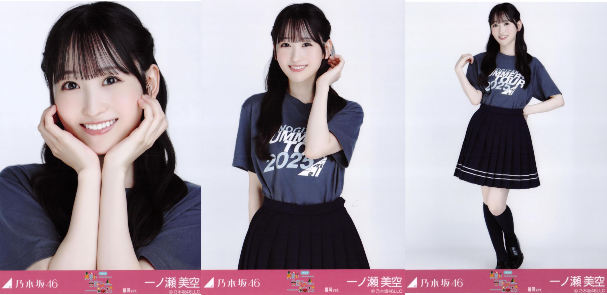 

Nogizaka46 Raw Photo Midsummer National Tour 2025 T-shirt Fukuoka ver. Complete set of 3 Ichinose Misora