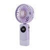 Ventilador de Mão com Cabeça Ajustável de 90 Graus Ventilador Mini Portátil Carregamento USB Bateria Grande Indicador de Bateria LED Ventilador