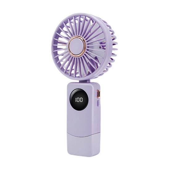 

Handheld Fan 90-Degree Adjustable Head Portable Mini Fan USB Charging Large Battery LED Battery фиолетовый