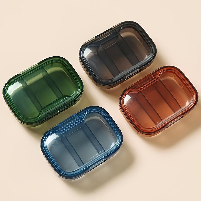1/2pc Mini portable pill storage box, 3-compartment pill box, tablet storage container, dust-proof medicine storage box
