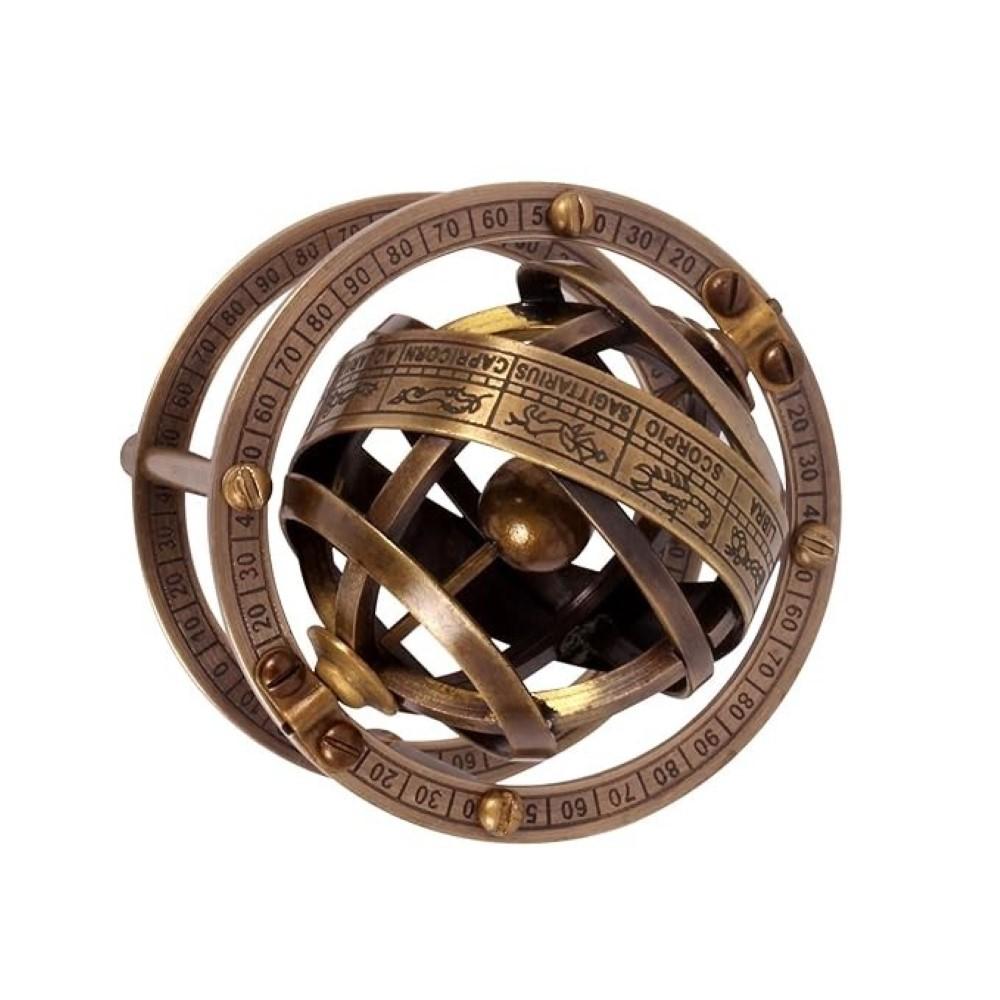 3 Inch Brass Small Armillary Sphere World Globe Handmade Marine Christmas Gift