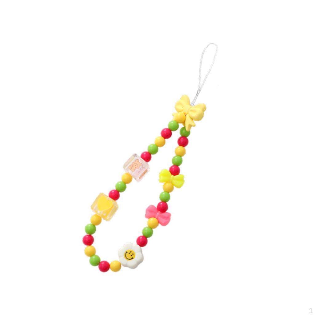 Beaded Phone Lanyard Cute Bracelet Keychain Bag Pendant Decoration Wrist Strap