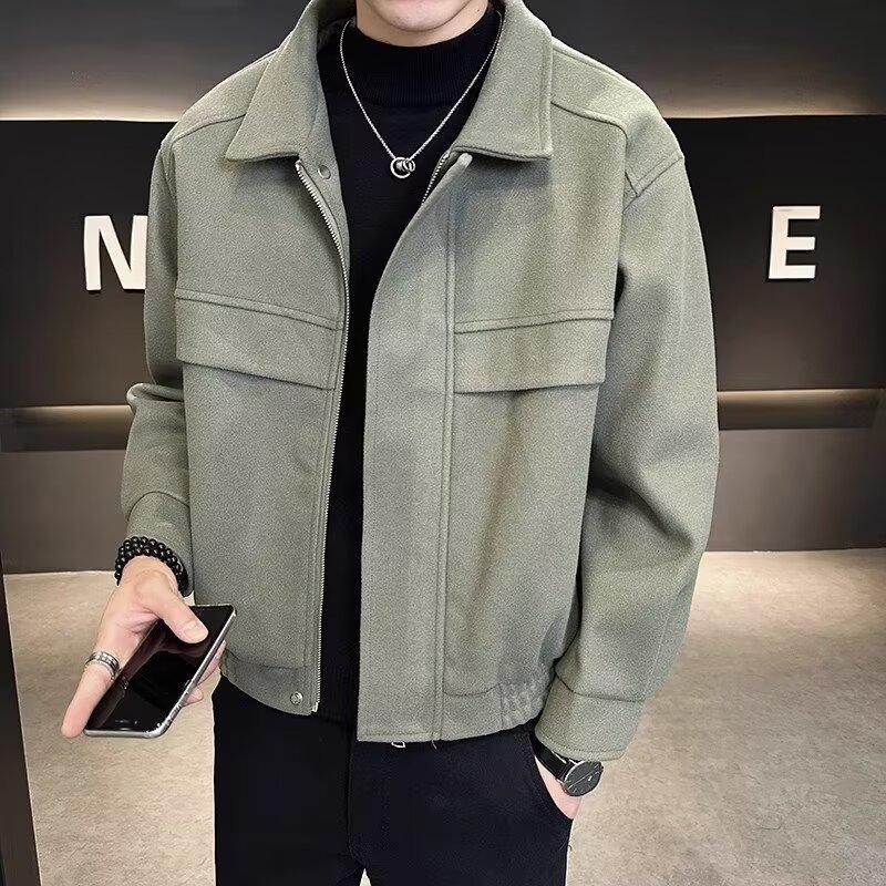 Vestes Tendance Homme Printemps Automne Hiver Veste Section Mince Courte Épaissie Haut Veste Manteaux Décontracté Mode Manteau Matière Fine Coupe Régulière