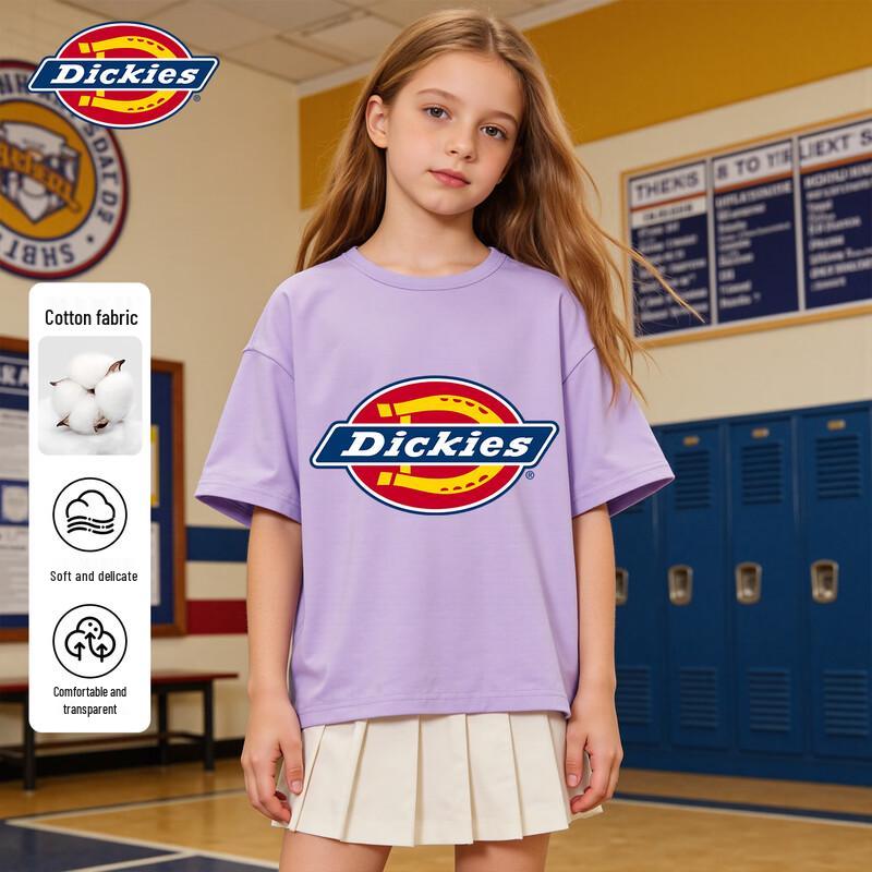 

Летняя хлопковая футболка с коротким рукавом для девочек Dickies 2026 130