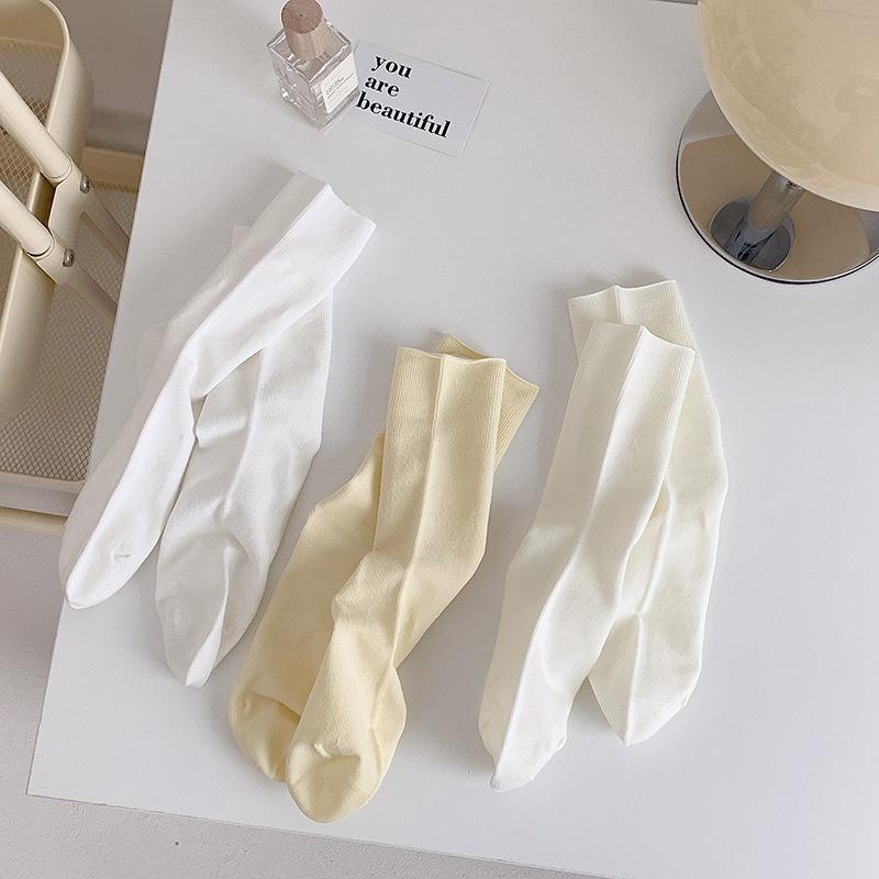 Spring/Summer Breathable Cotton Socks: Thin, Anti-Pilling, Seamless Postpartum Comfort, Solid Color, Casual Fashion