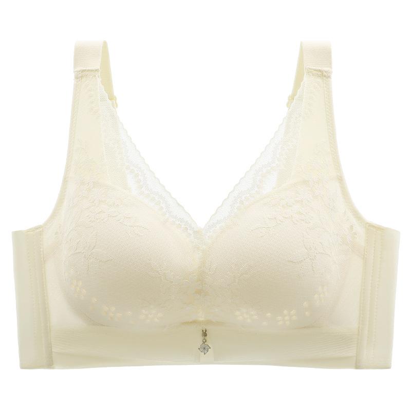 Breathable Gathering Bra for Women Without Steel Rims Thin Design Plus Size Push Up Bra Adjustable Top Support Bra