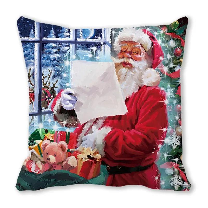 Vianočné obliečky na vankúše Autopríslušenstvo Kancelária Santa Claus Obývacia izba Pohovka Domáce obliečky na vankúše