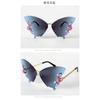Luxury Butterfly Sunglasses Women Brand Y2k Vintage Rimless Oversized Sun Glasses Ladies Eyewear Gafas De Sol Gothic