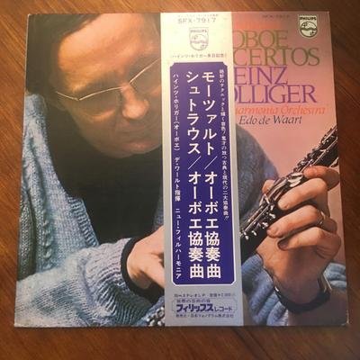 LP Record HEINZ HOLLIGER NEW PHILHARMONIA OR  Mozart  Richard Strauss Oboe Conc SFX7917 PHILIPS 1971 Japan Classical Used
