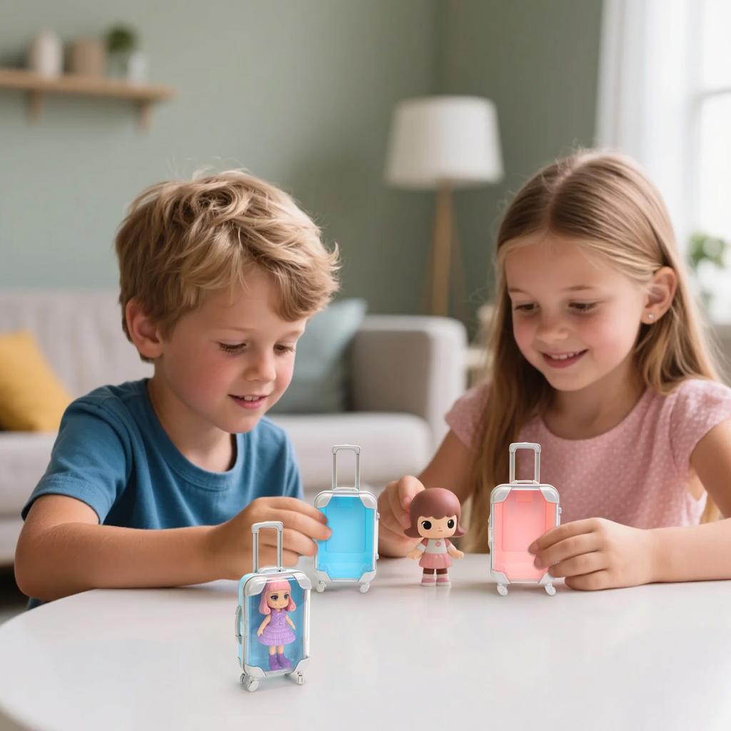 Trolley Koffer Desktop Schmuck Aufbewahrungsbox Kleiner Transparenter Koffer Aufbewahrungsbox