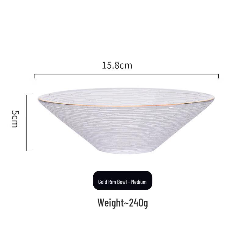 

Japanese Style Gold Rim Glass Fruit Salad Bowl Set