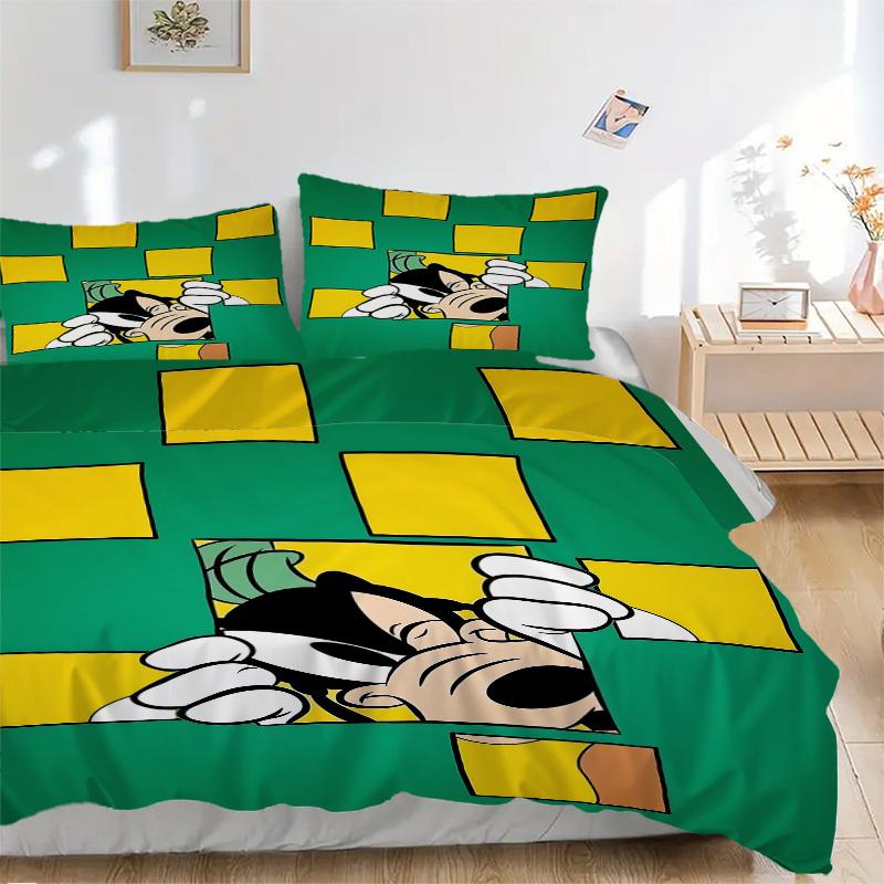 3pcs set Gofy1pc of quilt cover+2pcs of pillowcase, no core, print bedding, All Seasons Bedroom Setting119