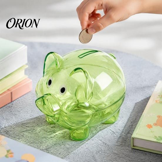 Plastic Piggy Bank Unbreakable for Kids, Transparent Pig Shape Cash Coin Bank, Money Saving Jar Box Nursery Bedroom Decor
