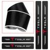 Car Sticker Tesla 4Pcs/set Carbon Fiber Car Door Sill Threshold Protector Logo Stickers For Tesla Model 3 Model Model X Y Roadst