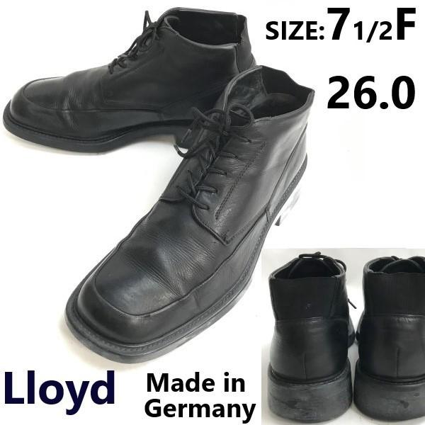 

Lloyd Germany Leather Short Chukka Boots 7.5F 26.0 Back Gore Black Leather Shoes