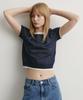 ARTID Cotton Double Layer Short Sleeve Knit_Navy