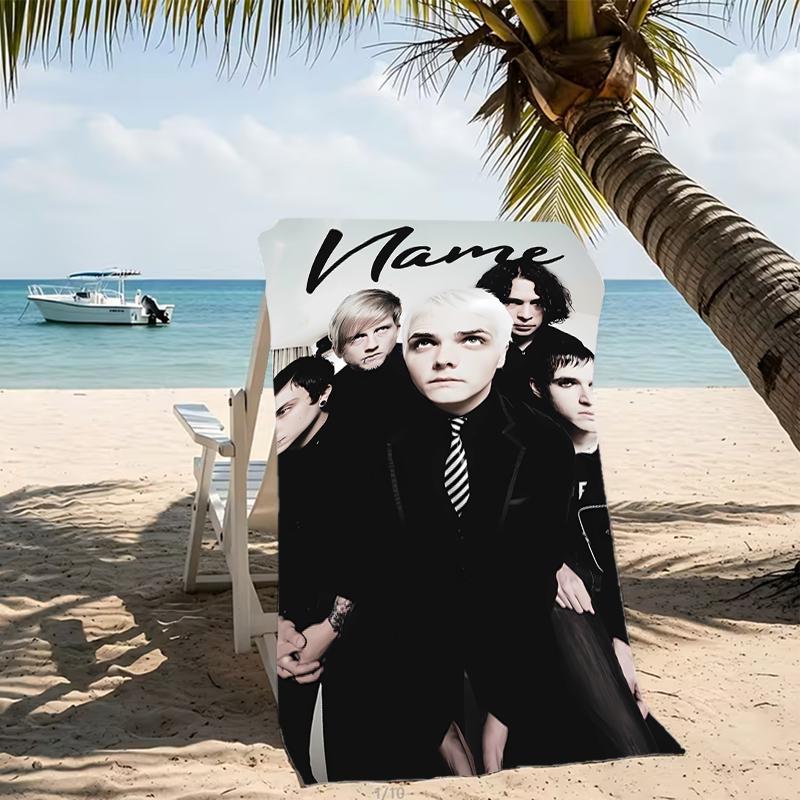 Customizable personalized beach towels My Chemical Romance themed designs.Suitable for the beach, yoga, sports;ideal as beach accessories