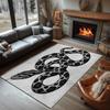 Nordic Style Living Room Carpet Black Gold Mysterious Snake Pattern Bedroom Rug Machine Washable Non-slip Coffee Table Mat Tapis