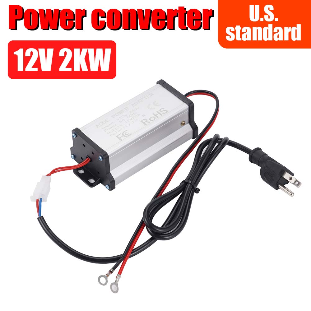 AC 110V to DC 12V 25A High-Power Universal Power Converter With Power Cord Suitable for 12V 2KW 5KW Car Heater Car Accessories
