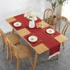Modern Schlicht Einfarbig Rechteckig Wasserdicht Tischläufer Platzset Esstischdecke Polyester Fransen Direktverkauf