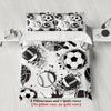 Set Biancheria da Letto 3 Pezzi Cartone Animato Calcio Stampa 3D Spazzolato Confortevole Copripiumino King Queen Twin Singolo Regalo di Compleanno Decorazione Stanza