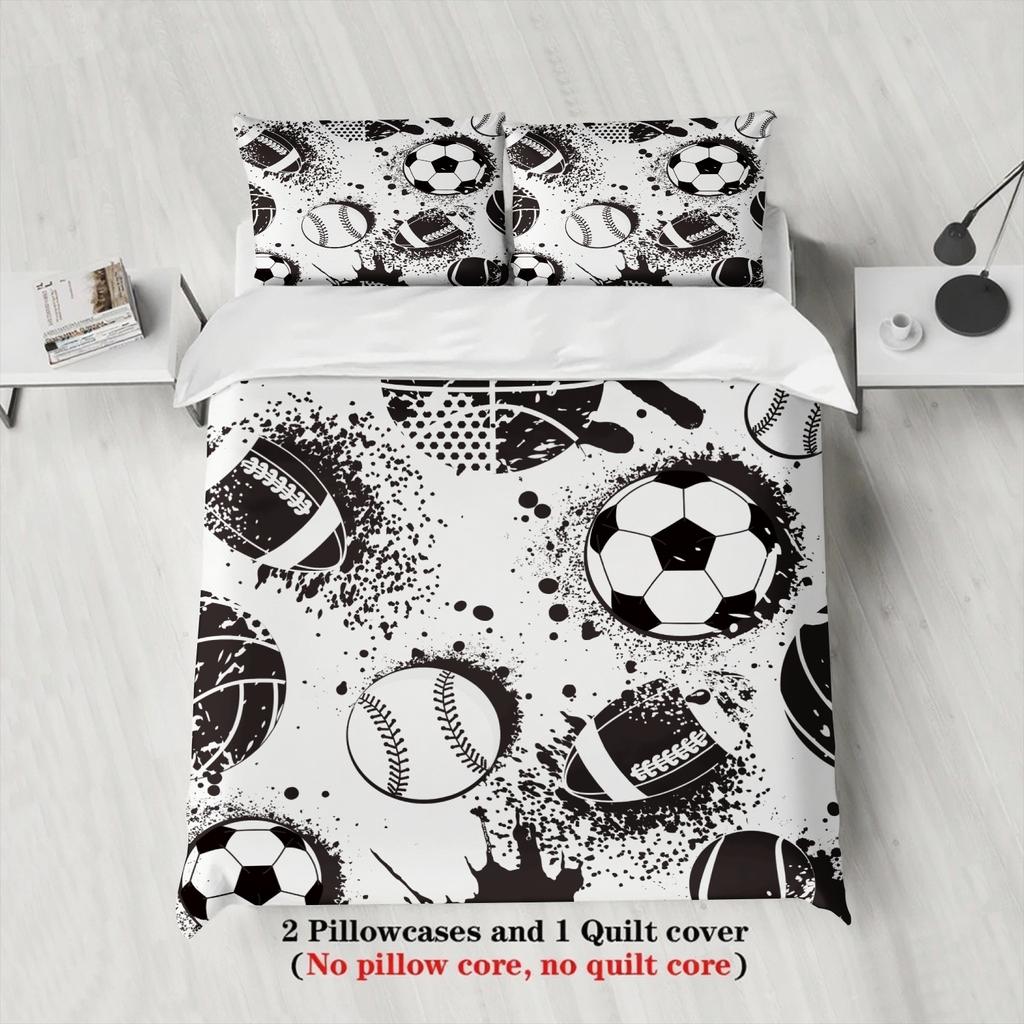 Set Biancheria da Letto 3 Pezzi Cartone Animato Calcio Stampa 3D Spazzolato Confortevole Copripiumino King Queen Twin Singolo Regalo di Compleanno Decorazione Stanza