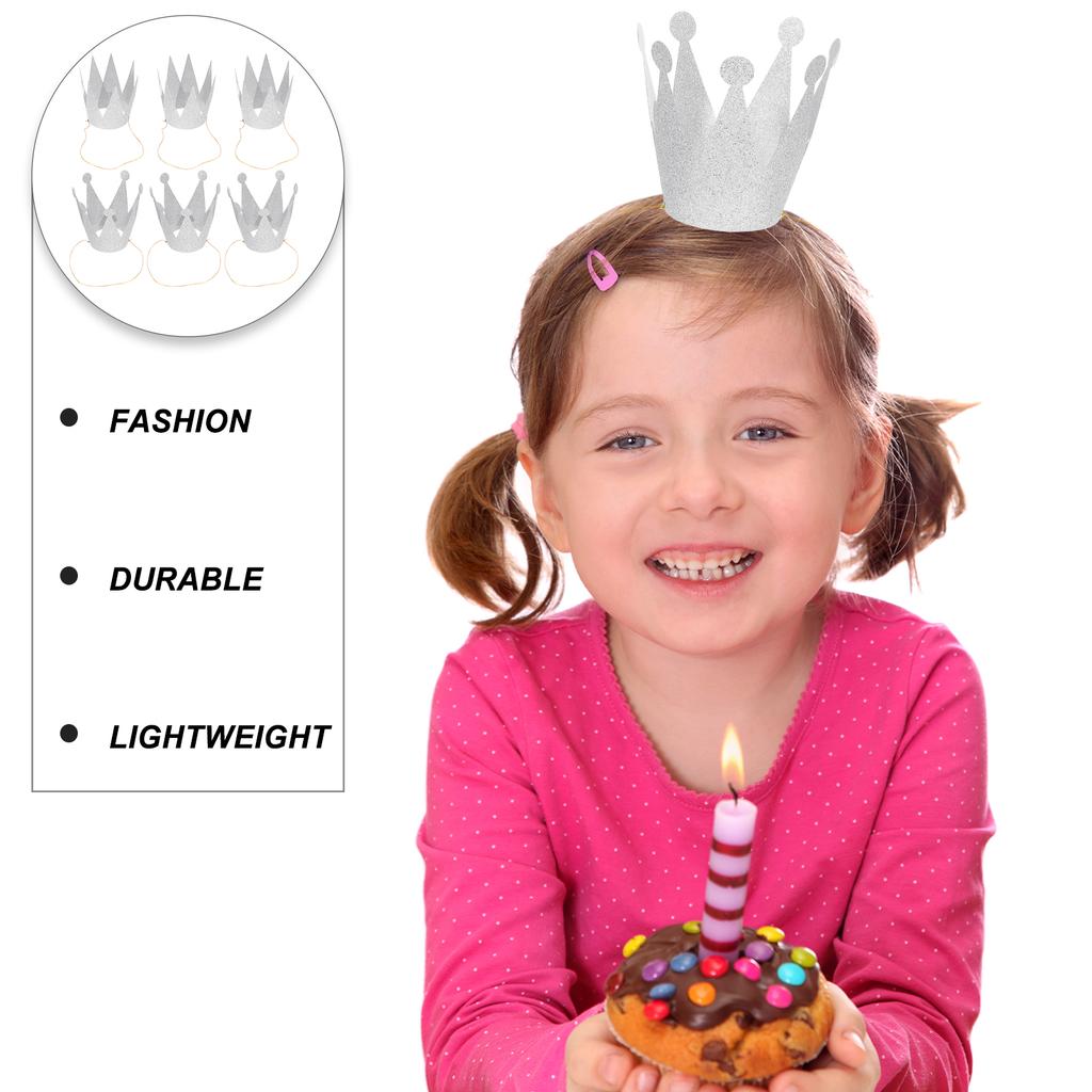 6 Stück Glitzernde Geburtstagskronen Hüte Glitzernde Prinzenkronen Partyzubehör für Kinder Erwachsene Geburtstagsfeier