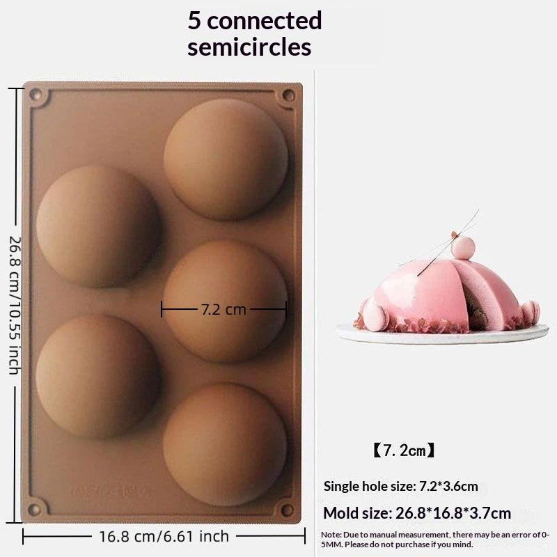 Multiple Round Ball Shape Silicone Molds Cake Decorating Tools, Chocolate Mold, Ice Cube Mold, Making Jelly Mousse Dessert Mold