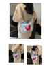 Spring/Summer 2025 Women's Canvas Crossbody Phone Bag with Apple Embroidery
