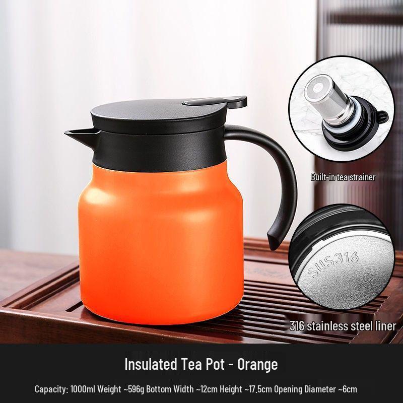 Insulated Stainless Steel Thermos Cup: Large Capacity Water Bottle with Tea and Water Separation for Home Use