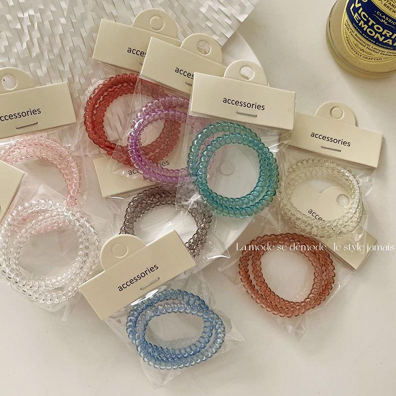 Korean Style Translucent Phone Cord Hair Tie - Seamless & Fashionable for Women