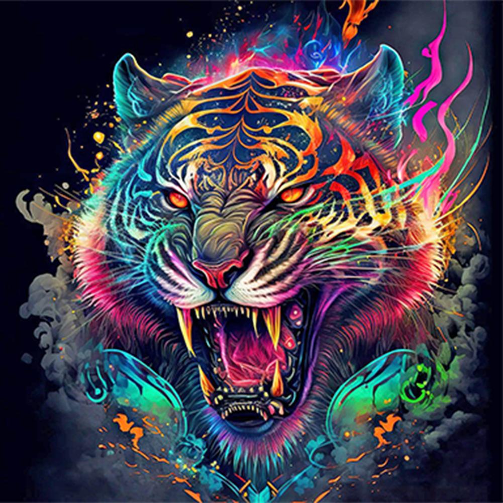 

5D DIY Full Round Drill Diamond Painting Tiger Kit Home Decoration Art Craft
