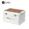 Three-Door Folding Storage Box with Wooden Lid