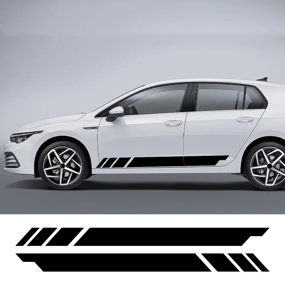 2 Pezzi Adesivi Laterali Portiera Auto Stile Racing Decalcomania in Vinile Per Volkswagen VW Golf 8 7 5 4 6 GTI R MK8 MK7 MK5 MK6 MK4 Accessori Auto