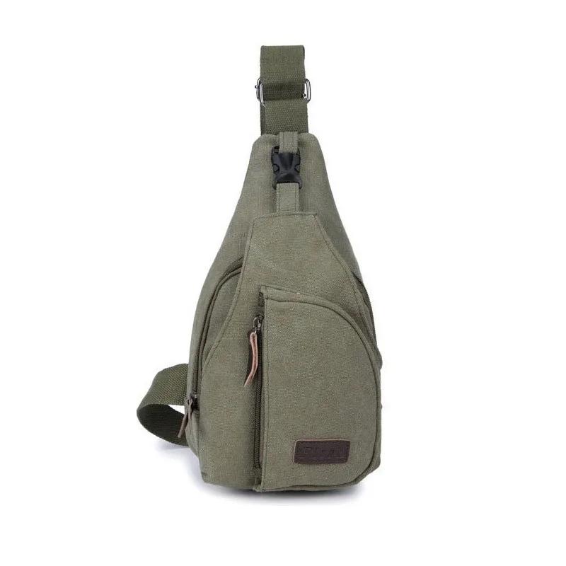 2022 Brandneu Herren Vintage Canvas Leder Umhängetasche Sling Brusttasche Multifunktional Outdoor Kleine Umhängetasche