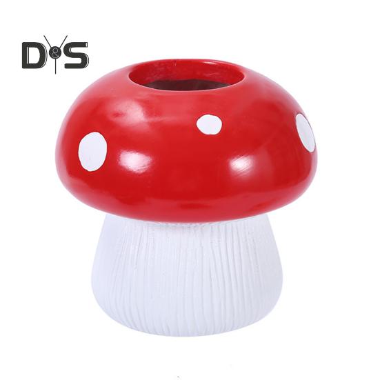 

Красный грибной горшок для цветов, фигурка из смолы, устойчивый к атмосферным воздействиям, в помещении, на открытом воздухе, овощные травы, сочные кактусы, цветочный горшок, украшение для дома, балкона и сада красный