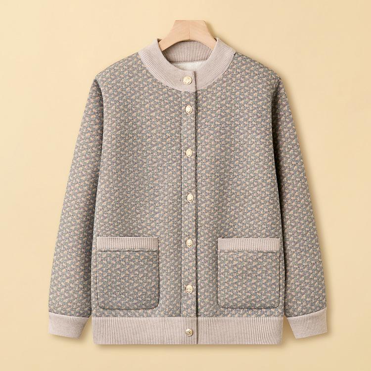 

Женская Мать и Жена Одежда Осень и Зима Плюс Флисовый Топ 70-летняя Бабушка Кардиган Куртка Среднего и Пожилого возраста Свитер Куртка 5XL зелёный