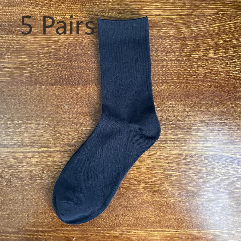 

5 пар молодежных студенческих спортивных высоких резиновых хлопковых носков 5 Pairs тёмно-синий