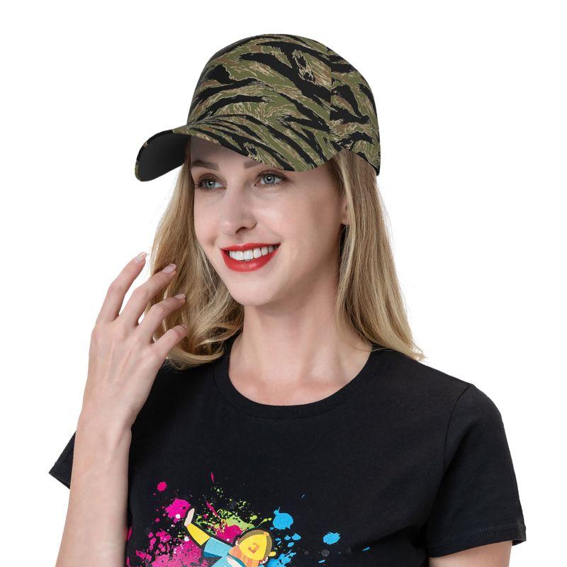 Tiger Stripe Camouflage Military Camo Baseball Cap Unisex Adjustable Hip Hop Hat Sun Hats Outdoor Casual Sports Snapback Cap