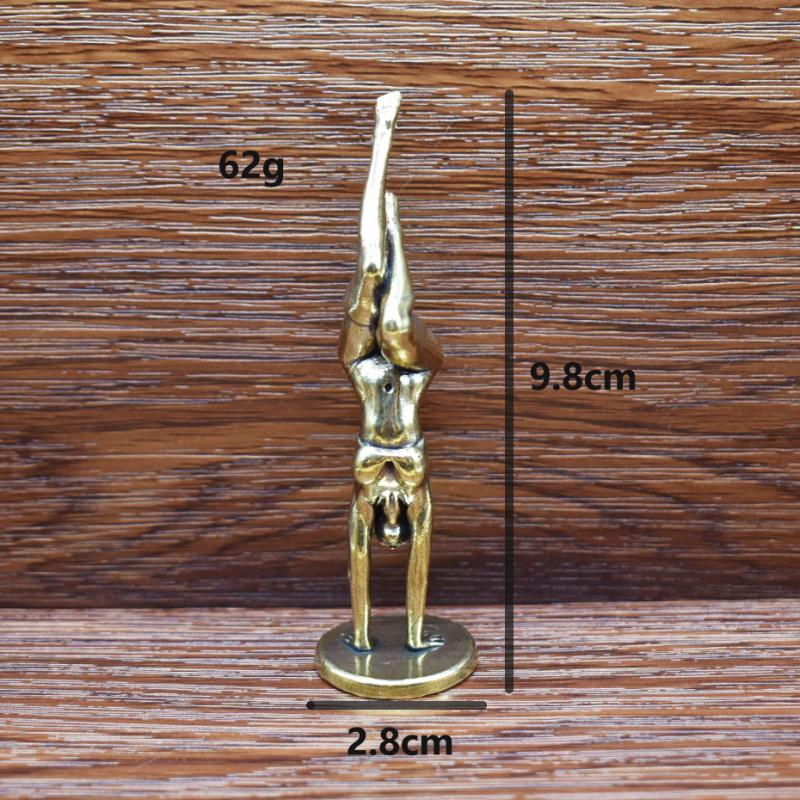 Vintage Copper Beauty Yoga Model Craft Desktop Living Room Home Decoration Ornament Copperware