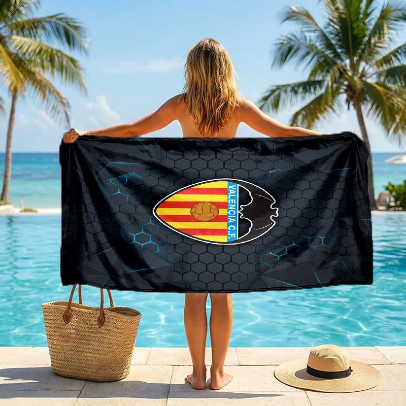 Valencia FC print Quick Dry Beach Towel Microfiber Absorbent Portable Travel Swimming Towel