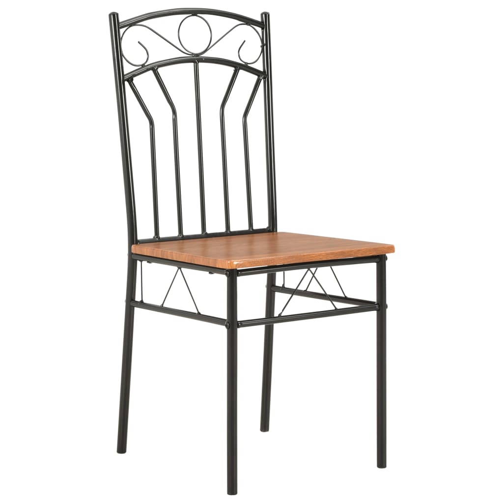 Dining Chairs 4 Pcs Brown Mdf