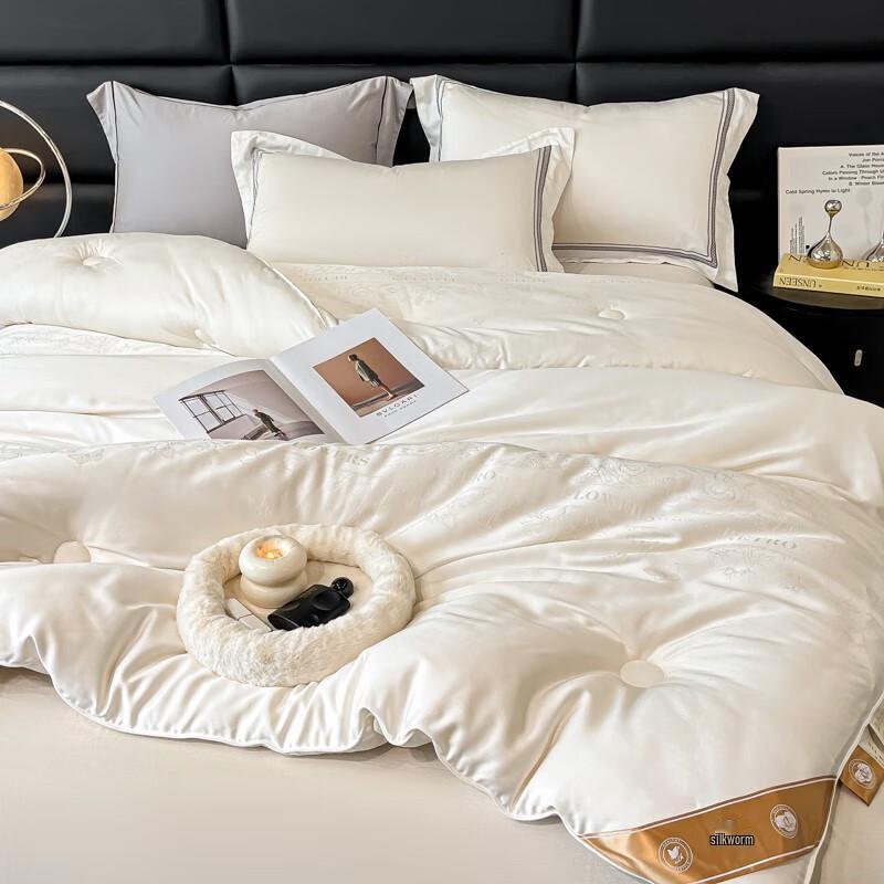 FIRS Premium Cotton Jacquard Mulberry Silk Blend Quilt