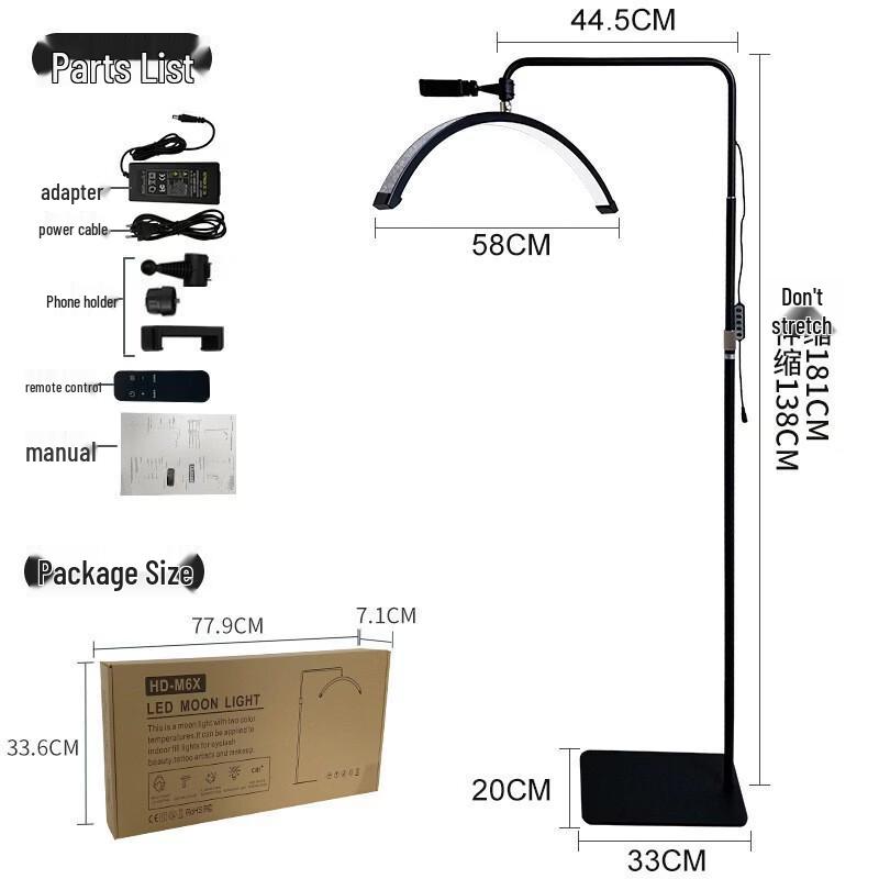Half-Moon Eyelash Beauty Floor Lamp