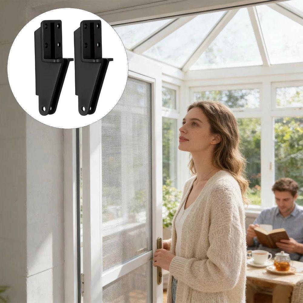 2pcs Adjustable Storm Hardware Bracket Replacement Parts Door Post Jamb Bracket For Farmhouse